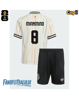 Japonia Takumi Minamino #8 Echipament de Fotbal Replică Mondial 2026 Copii Deplasare (+ Șorturi)